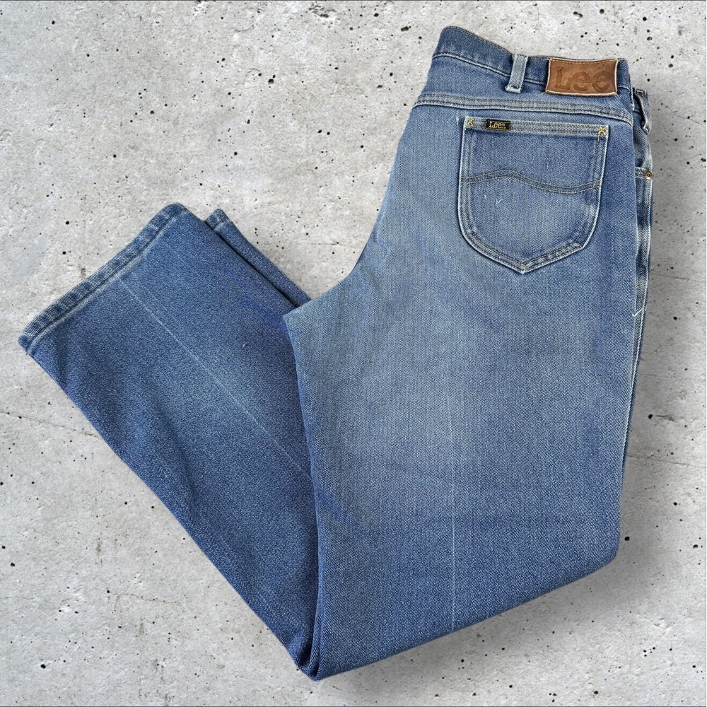 Vintage 70s Lee Riders Jeans‎ Fits 36x30 Faded Union USA Talon Denim